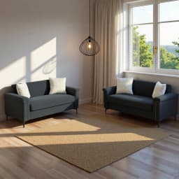 Modern Space-Saving 3-Seater Sofa with Soft Fabric Cover and Sturdy Metal Legs Perfect for Compact Living Rooms