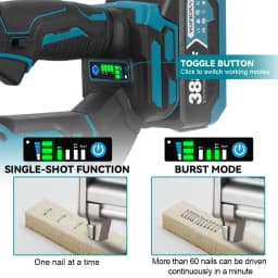 YOFIDRA Brushless 30mm Electric Nail Gun 2in1 Nailer/Stapler Gun Cordless Framing Nailer Tacker Tool For Makita 18V Battery Pins
