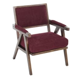 Mid-Century Modern Lounge Chair Fabric Upholstered Wooden Frame Single Sofa with Armrests for Home Office Living Room