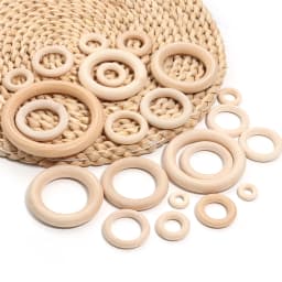 2-20pcs/Lot 15-100mm Solid Wooden Rings Natural Solid Wood Teething Ring for Macrame DIY Crafts Wood Hoops Ornaments Connectors