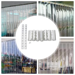 Transparent Strip Door Curtain with Pre-drilled Holes 1.05x2m Clear Industrial Strip PVC Strip Door Curtain