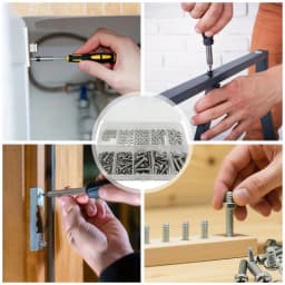 1059 screw, nut, and bolt combination kit, including round head screws, cross head bolts, with box