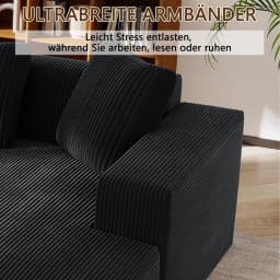 Comfy Upholstered Sectional Sofa 3-Seat L-Shaped Modern Couch Frameless Deep Seat for Living Room Bedroom