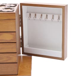 NEWEST 5 Tier Jewellery Box Storage Box,30 x 20 x 25cm, with 4 Drawers and Mirror for Rings, Earrings and Necklaces, Light Brown