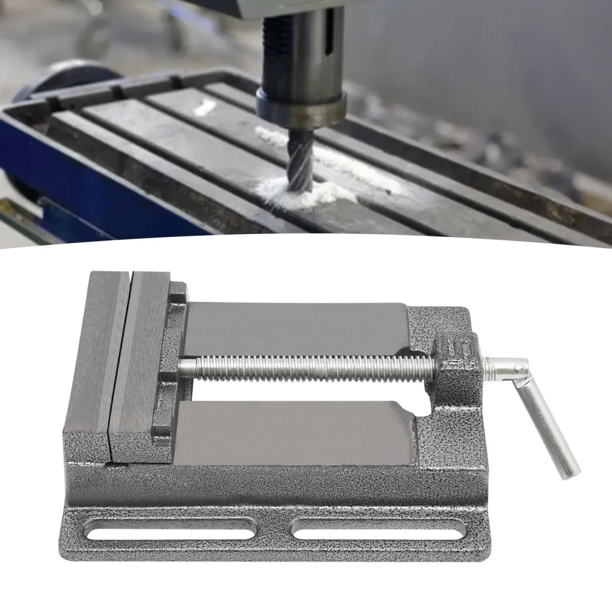 Machine Vice, Drill Vice, Screwdriver for Drilling Machine, Standing Drill, Mechanic, Table Top, Clamping Press Locking (Black)