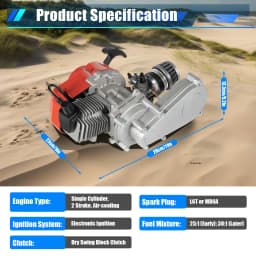 2 Stroke 49CC ATV Engine Air-Cooling Off-Road Engine Pull Start Engine Motor For Pocket Bike Mini Dirt Bike, Beach Bike Scooter