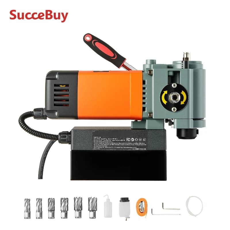 SucceBuy Low Profile Magnetic Drill Press 1300 W 1.4 in Boring Diameter 2248 lbf Power Portable Mag Drill Press 650RPM Speed
