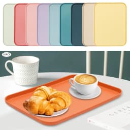 Pack of 20 Serving Trays, 10 Colours, Rectangular Tray, Quick Food Tray, Breakfast Tray, Suitable for Canteens, Cafeterias