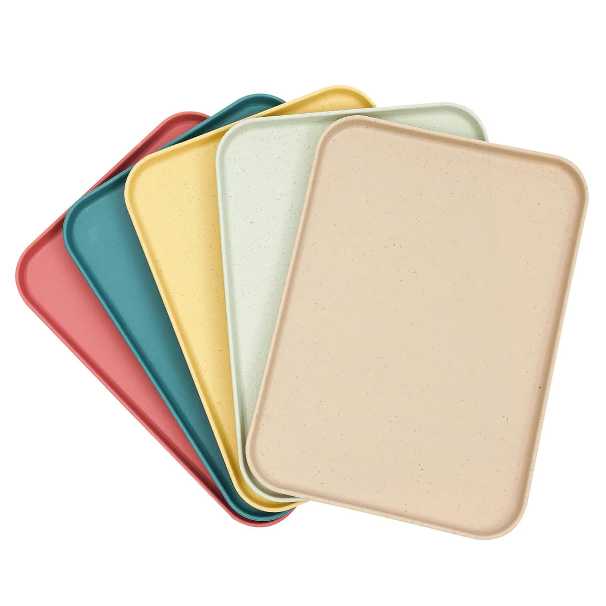 Pack of 20 Serving Trays, 10 Colours, Rectangular Tray, Quick Food Tray, Breakfast Tray, Suitable for Canteens, Cafeterias