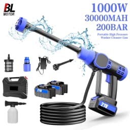 1000W 200Bar Cordless High Pressure Spray Gun Car Washer Washing Gun High Power Cleaning Machine Power Tool for Makita 21V