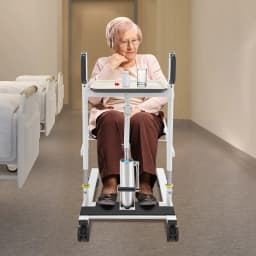 Patient Lift Transfer Chair,Hydraulic Lifting Wheelchair for Household,Hospital,Nursing Home,Adjustable Height,180° Split Seat