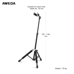 AWEDA Premium Auto Fit Locking Single Tripod Guitar Stand – Stable Floor Stand for Electric, Acoustic & Bass Guitar