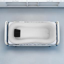 Bymaocar Double Layer Shower Bed Bathtub 220x100x38cm White Foldable Portable with Pump Hose for Elderly Patient Home Care Bathing