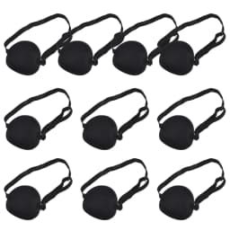 10Pcs Eye Patch Amblyopia Correction Single Eye Blindfold Sponge Adjustable Elastic Buckle For Kids Black Health Care Treatment