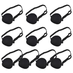 10Pcs Eye Patch Amblyopia Correction Single Eye Blindfold Sponge Adjustable Elastic Buckle For Kids Black Health Care Treatment
