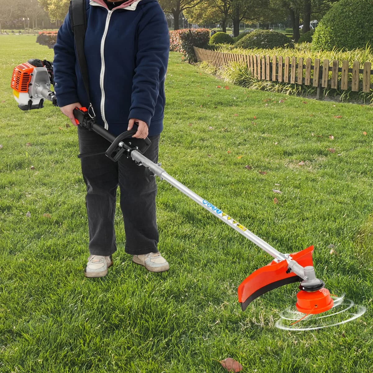 #90 Gas String Trimmer Weed Grass Cutter Single Cylinder Air-Cooled 2-Stroke Gasoline Lawn Mower for Home Garden