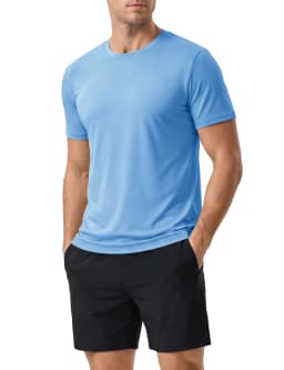 Men's Short Sleeve UPF 50+ Shirt Sun Protection SPF UV Moisture Wicking Lightweight Quick Dry Swim Rash Guard Athletic Running