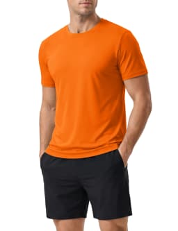 Men's Short Sleeve UPF 50+ Shirt Sun Protection SPF UV Moisture Wicking Lightweight Quick Dry Swim Rash Guard Athletic Running