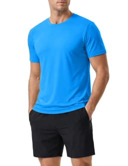 Men's Short Sleeve UPF 50+ Shirt Sun Protection SPF UV Moisture Wicking Lightweight Quick Dry Swim Rash Guard Athletic Running