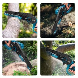 Gisam 8Inch Brushless Electric Chainsaw Cordless Woodworking Chain Saw Logging Cutter Power Tools For Makita 18V Battery Pins