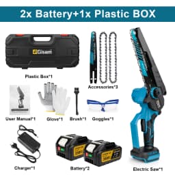 Gisam 8Inch Brushless Electric Chainsaw Cordless Woodworking Chain Saw Logging Cutter Power Tools For Makita 18V Battery Pins