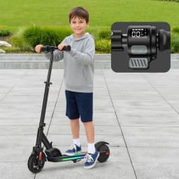 Child Electric Scooter 150W for Ages 6-12, 10 MPH & 7 Mile Range, Adjustable Speed & Height, Colorful LED Lights & Display