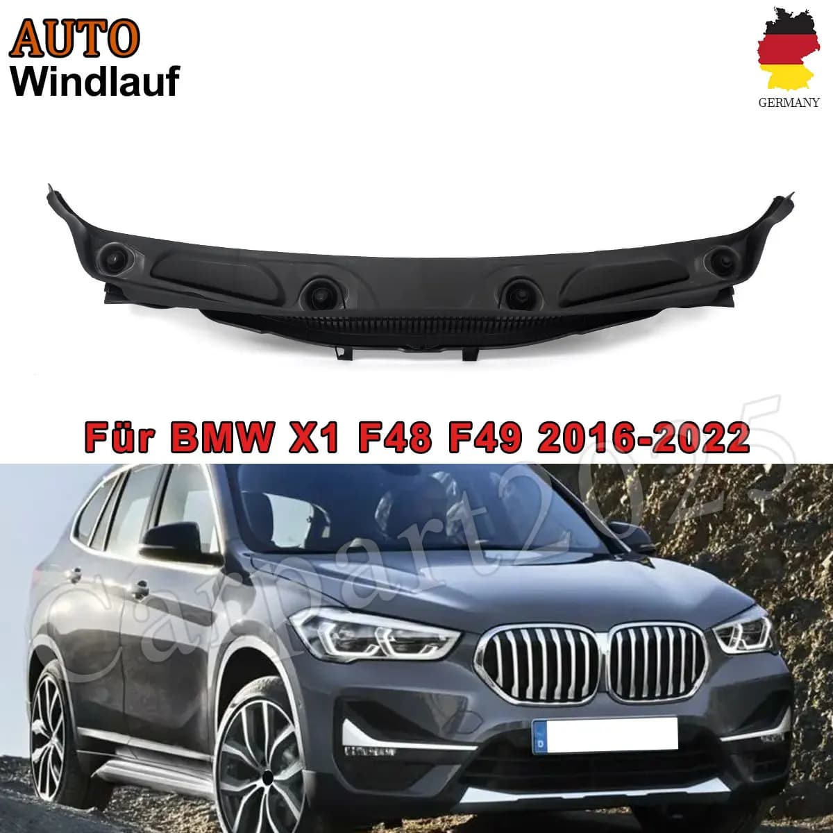 Front Windshield Wiper Cowl Cover Panel For 2014-2022 BMW F48 X1 Repalcement For 51717350591 Only suitable For Left Hand Drive