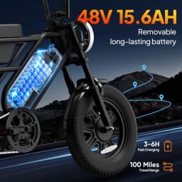 E-Bike 16 Inch 1000W 48V 7.5Ah Removable & Fast Charge 40 Miles Hydraulic Front Suspension Dual Disc Brakes Naviga