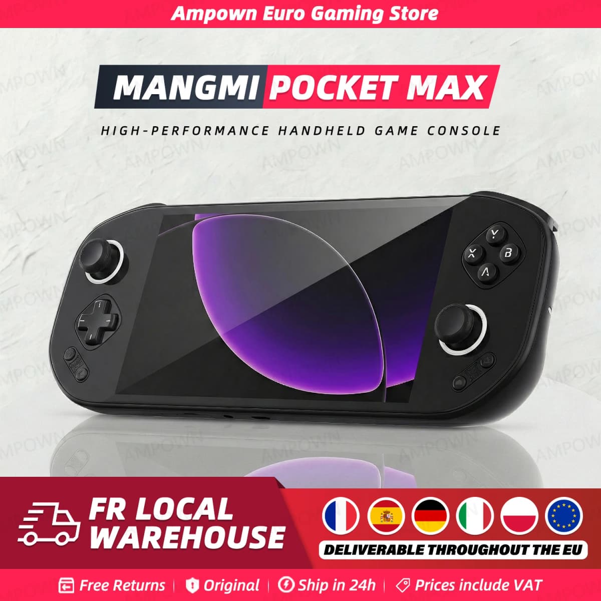 MANGMI POCKET MAX Handheld Game Console 7'' OLED 144Hz Screen Qualcomm SD865 Android 13 System 8000mAh Battery 27W Fast Charging