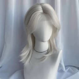 Lolita Synthetic Wig Forehead Lace Wolf Tail Short Curly Hair Silver Grey Layering Daily Fluffy Wig Full Head Unisex Daily