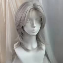 Lolita Synthetic Wig Forehead Lace Wolf Tail Short Curly Hair Silver Grey Layering Daily Fluffy Wig Full Head Unisex Daily