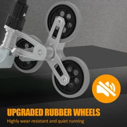 Stair Climbing Handcart, Portable Folding Trucks with 6 Noise-Reducing Rubber Wheels, 165 lb Flat / 77 lb Stair Capacity