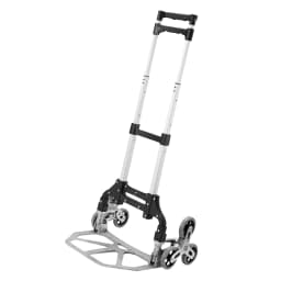 Stair Climbing Handcart, Portable Folding Trucks with 6 Noise-Reducing Rubber Wheels, 165 lb Flat / 77 lb Stair Capacity