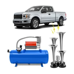 6L Air Compressor with 4 Air Horn Kit DC 12V Air Compressor Pump Air Horn Compressor 150psi Air Compressor System for Auto Repai