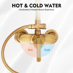 Vintage Bronze Shower Set, Dual Mode Rain and Handheld Faucet Kit 360° Swivel Bathroom Shower System for Home Hotel Spa Use