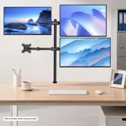 4 Monitor Stand Mount Adjustable Height Free Standing Desk Mount Fits up to 27In Each Capacity 19.8lbs for Offices