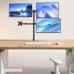 4 Monitor Stand Mount Adjustable Height Free Standing Desk Mount Fits up to 27In Each Capacity 19.8lbs for Offices