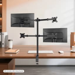 4 Monitor Stand Mount Adjustable Height Free Standing Desk Mount Fits up to 27In Each Capacity 19.8lbs for Offices