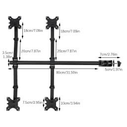 4 Monitor Stand Mount Adjustable Height Free Standing Desk Mount Fits up to 27In Each Capacity 19.8lbs for Offices
