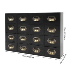 Wooden Drawer Box, Vintage Apothecary Cabinet with 16 Drawers, Bedroom Organisation, Solid Wood Storage for Spices, Medicines