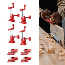 Wood Gluing Pipe Clamp| 4pcs 3/4" Woodworking Clamps Set| Heavy Duty Cast Iron Quick Release Bar Clamps