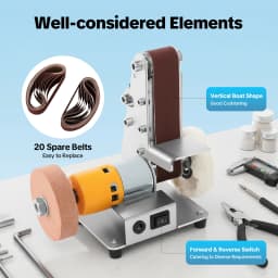 Mini Belt Sander 7 Speed Adjustable 4000-9000rpm Small Sander Polishing Machine Compact for DIY Woodworking Metal Grinding