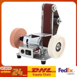 Mini Belt Sander 7 Speed Adjustable 4000-9000rpm Small Sander Polishing Machine Compact for DIY Woodworking Metal Grinding