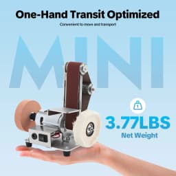 Mini Belt Sander 7 Speed Adjustable 4000-9000rpm Small Sander Polishing Machine Compact for DIY Woodworking Metal Grinding