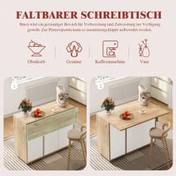 Kitchen Island with Cabinet Doors and Open Compartments Service Trolley with 360° Wheels and Drawers for Easy Mobility