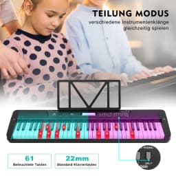 MUSTAR 61 Keys Digital E-Piano Portable Musical Instrument with Recording Function & Learning Modes-Ideal gift for Beginners