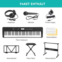 MUSTAR 61 Keys Digital E-Piano Portable Musical Instrument with Recording Function & Learning Modes-Ideal gift for Beginners