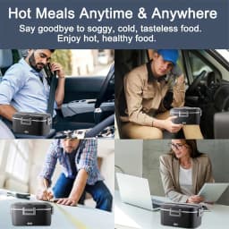 1.5 L 75W Electric Lunch Box Food Warmer Portable Food Heater for Car Or Home - Leak Proof, Lunch Heating Microwave for Truckers