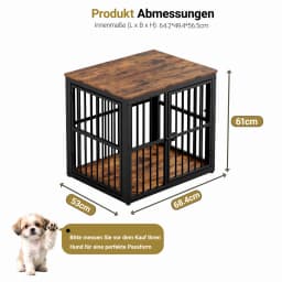 Modular Dog Crate Furniture Pet Cage with Waterproof Tabletop 2-in-1 Side/Night Table Combinable Stackable for Multiple Dogs