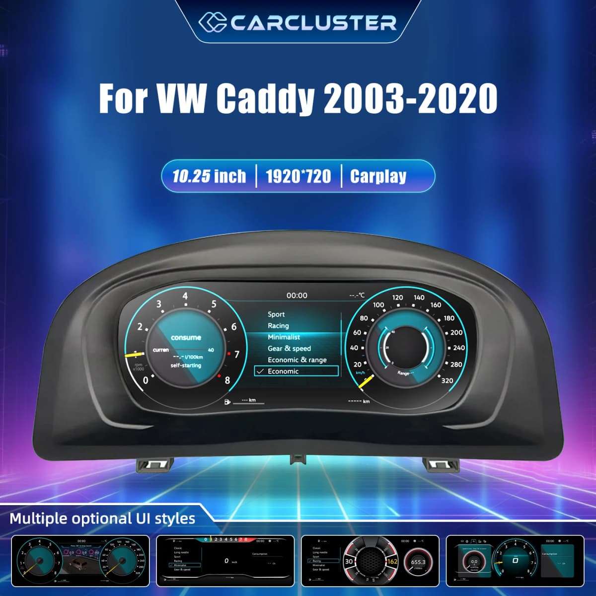 Dashboard Digital Cluster For VW Caddy 2003-2020 years Instrument Panel Virtuele Cockpit Speedometer